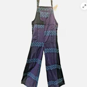 Nwt FUNKY STUFF funky boho hippie cotton OVERALLS ROMPER JUMPSUIT JUMPER XL 12